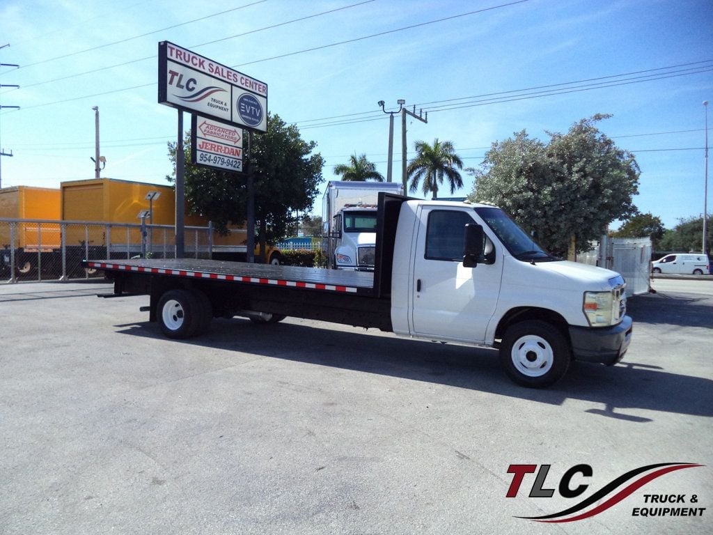 2011 Ford E450 With 18ft Steel Flatbed Platform Body Landscape Utility