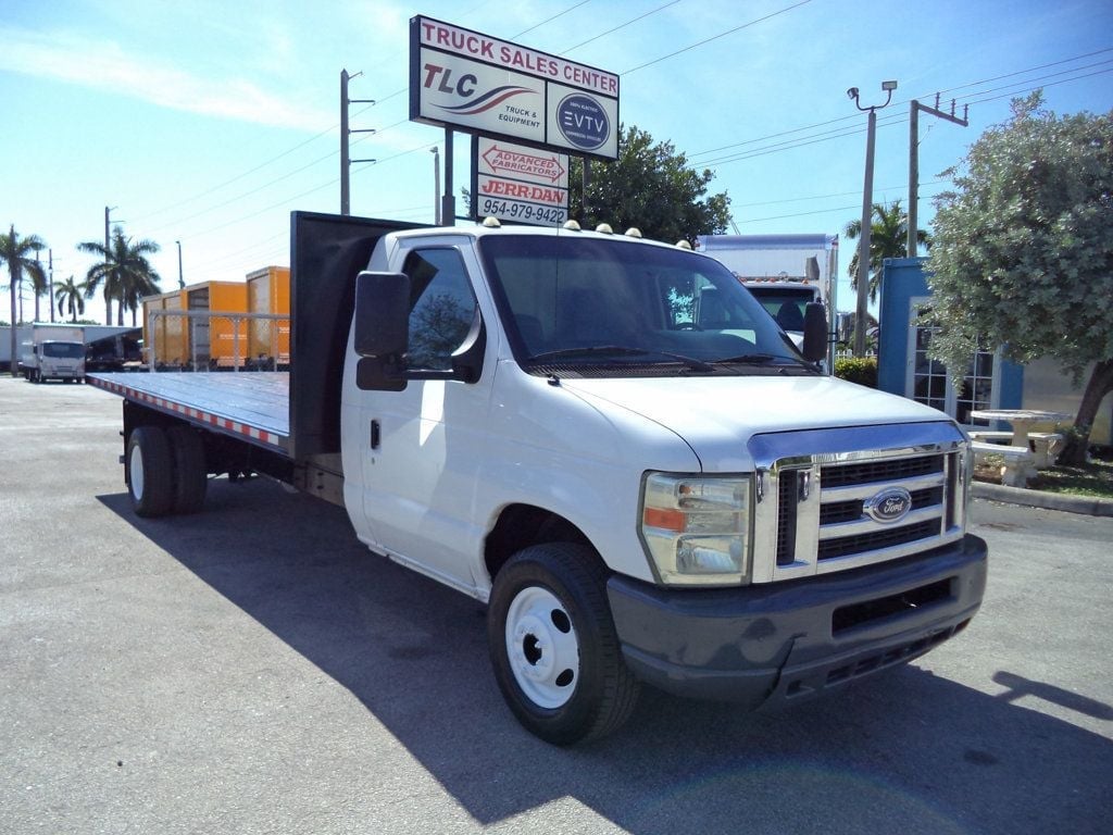 2011 Ford E450 With 18ft Steel Flatbed Platform Body Landscape Utility