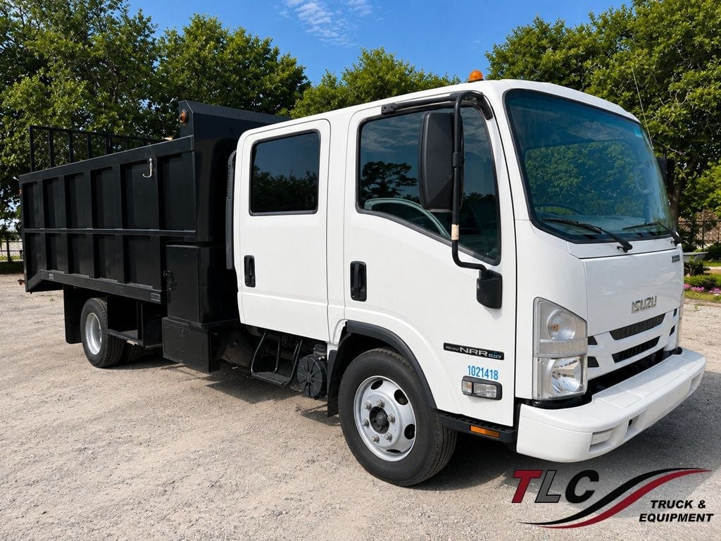 2016 Isuzu NPR HD CREW diesel w/ 16ft Landscape Body Steel Dump Truck