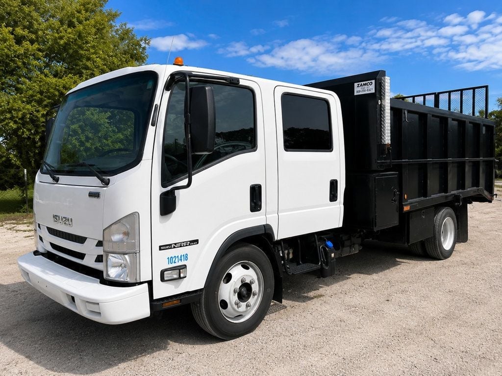 2016 Isuzu NPR HD CREW diesel w/ 16ft Landscape Body Steel Dump Truck