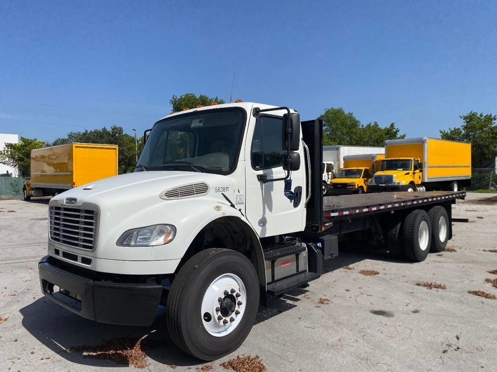 2018 Freightliner Business Class M2 106 52k GVWR, w/ 24ft Flatbed Platform body