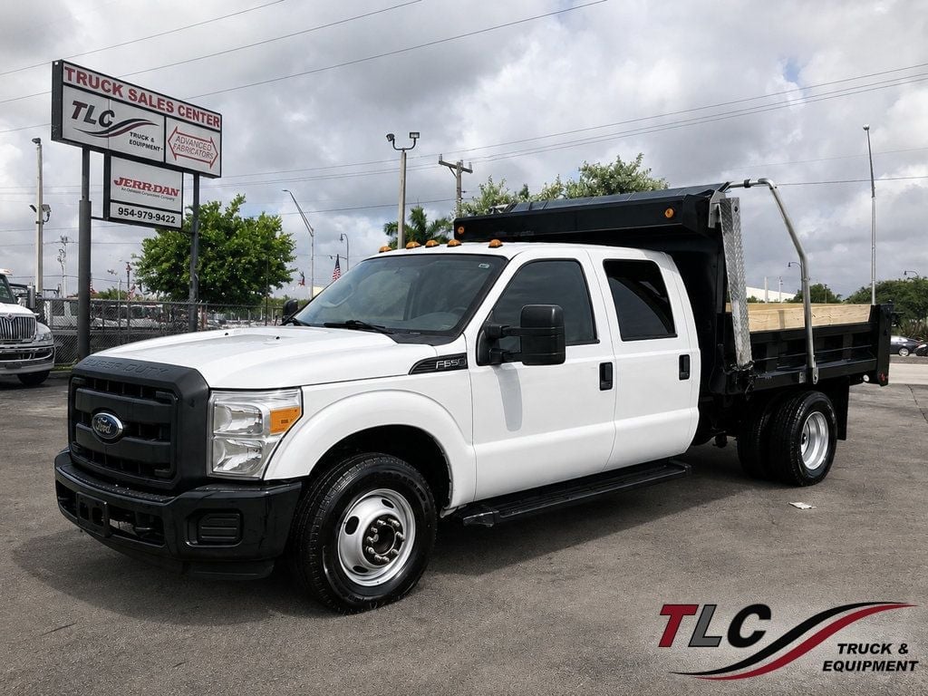 2015 Ford F350 Crew Cab w/ 9ft Dump Truck Steel Mason Dump Body