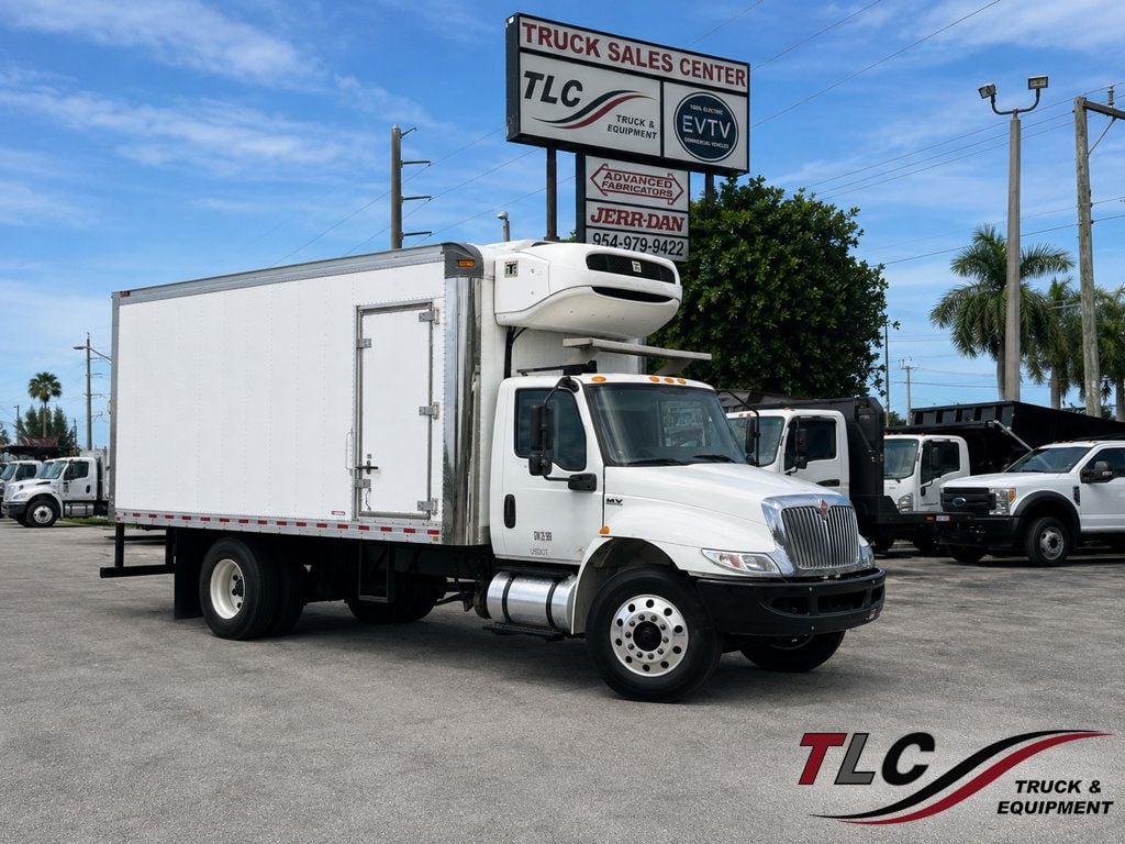2020 International MV607 18ft Refrigerated Box Truck Thermo King T1080R w Standy