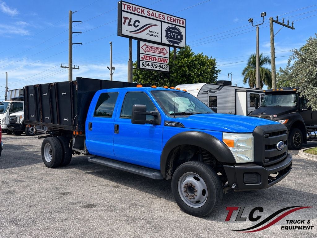 2016 Ford F450 Crew Cab w/ 10ft Dump Truck Stake Side Doors Removable Sides
