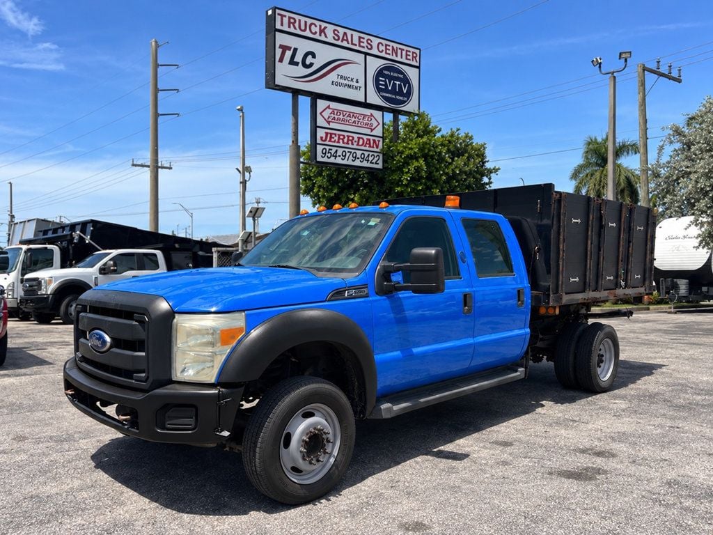 2016 Ford F450 Crew Cab w/ 10ft Dump Truck Stake Side Doors Removable Sides