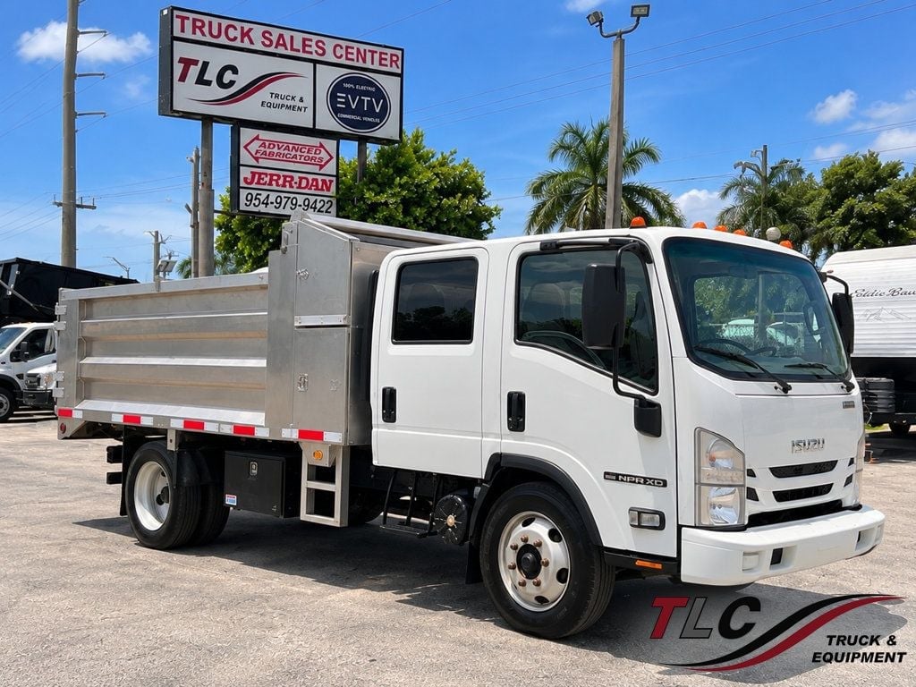 2019 Isuzu NPR XD CREW diesel w/ 14ft Landscape Body Aluminum dump Truck