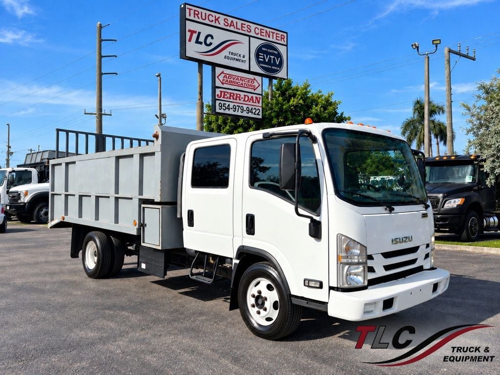 2016 Isuzu NPR XD CREW diesel w/ 16ft Landscape Body Steel Dump Dovetail Truck