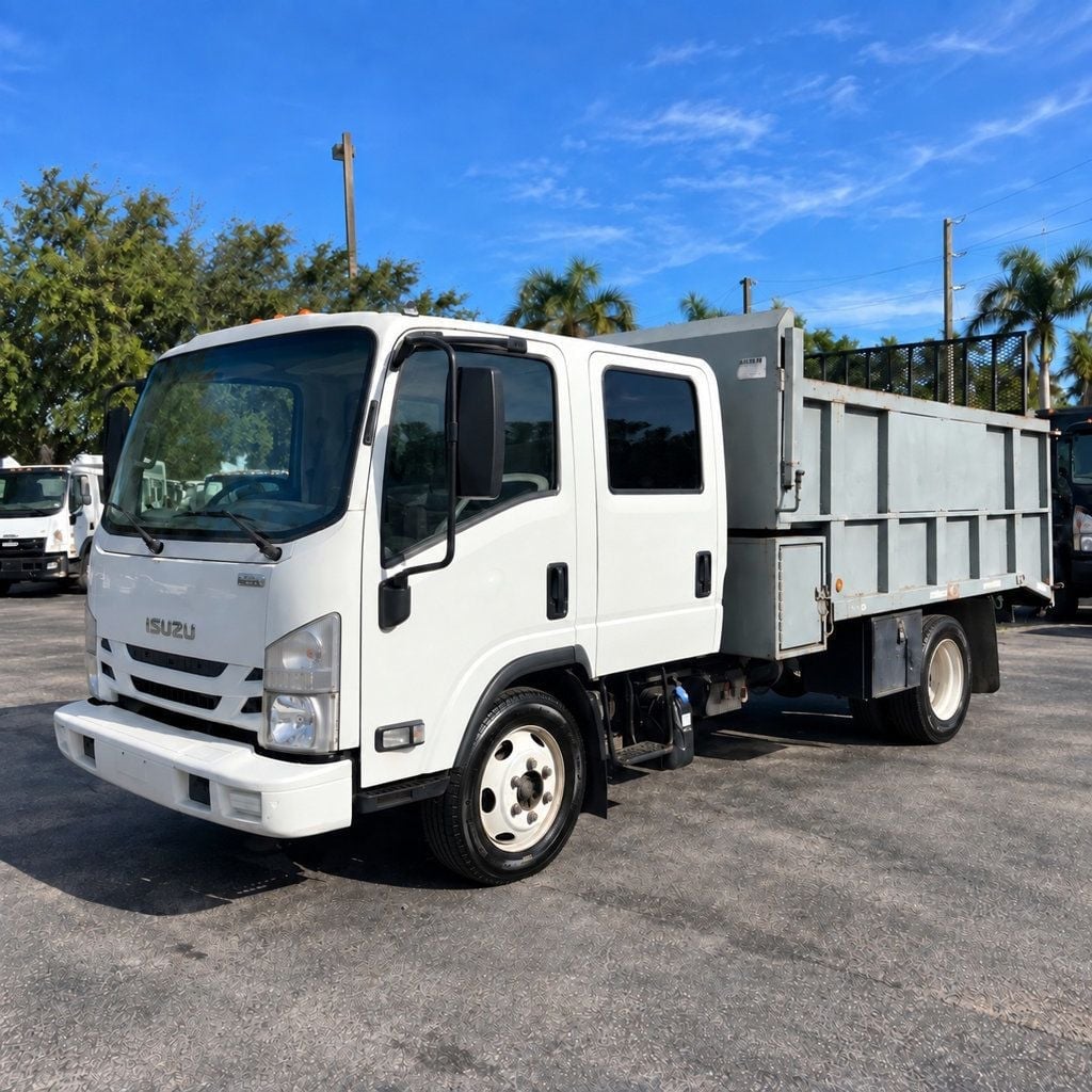 2016 Isuzu NPR XD CREW diesel w/ 16ft Landscape Body Steel Dump Dovetail Truck