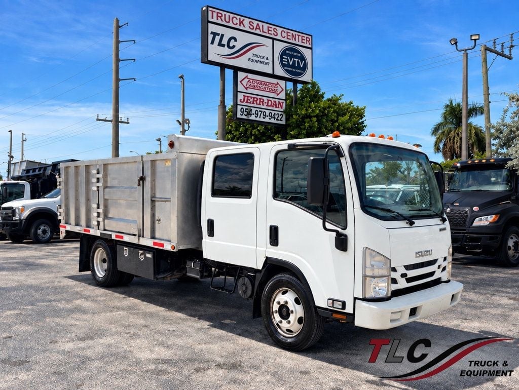 2016 Isuzu NPR XD CREW gas w/ 14ft Landscape Body Aluminum dump Truck