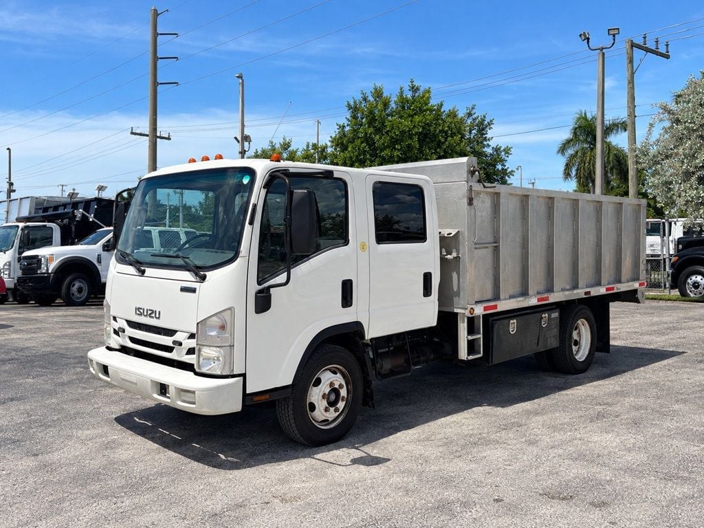 2016 Isuzu NPR XD CREW gas w/ 14ft Landscape Body Aluminum dump Truck