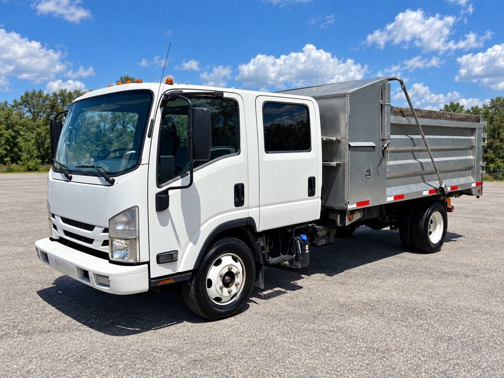 2017 Isuzu NPR XD CREW diesel w/ 14ft Landscape Body Aluminum dump Truck