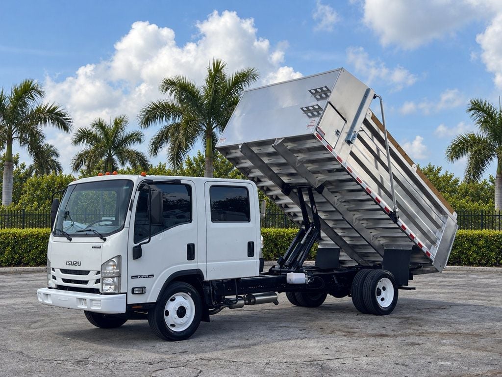 2018 Isuzu NPR HD CREW gas w/ NEW 14ft Landscape Body Aluminum dump Truck